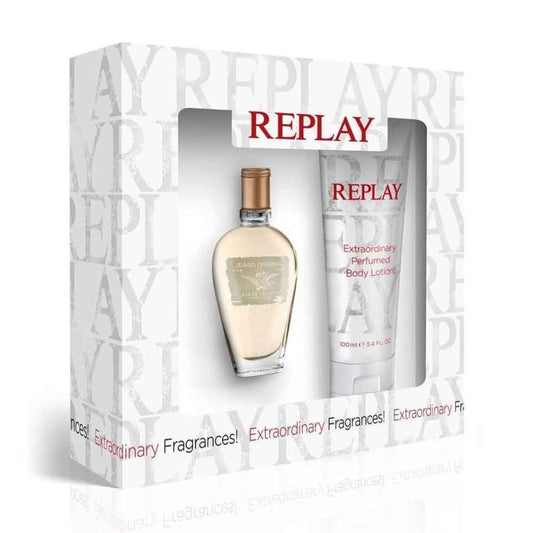 Replay Jeans Original Gift Set: Eau De Toilette Spray (20ml) + Body Lotion (100ml)