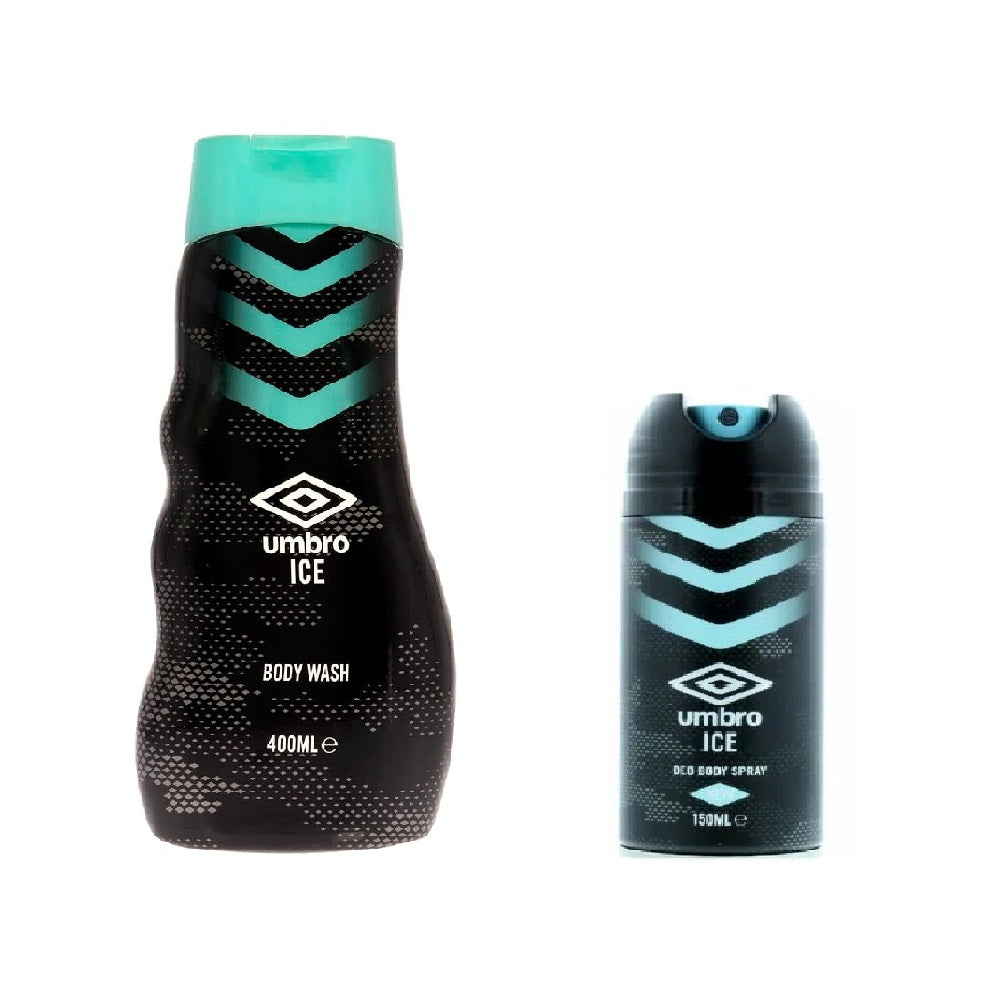 Umbro 2 Piece Mens Body Care Sets (Body Wash 400ml + Deo Body Spray 150ml)