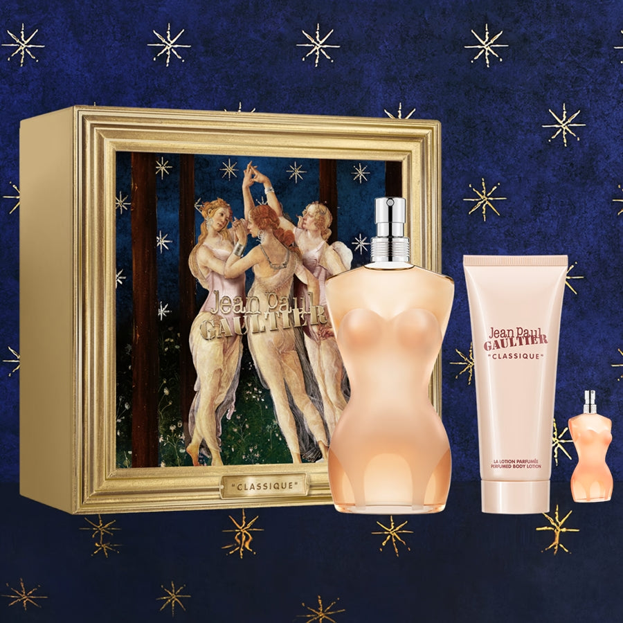 Jean Paul Guiltier Classique Gift Set for Women (100ml Eau De Toilette + 75ml Body Lotion + 6ml Eau De Toilette)