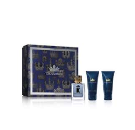 Dolce & Gabbana K Gift Set : Eau De Toilette Spray (50ml) + Shower Gel (50ml) + Aftershave Balm (50ml)