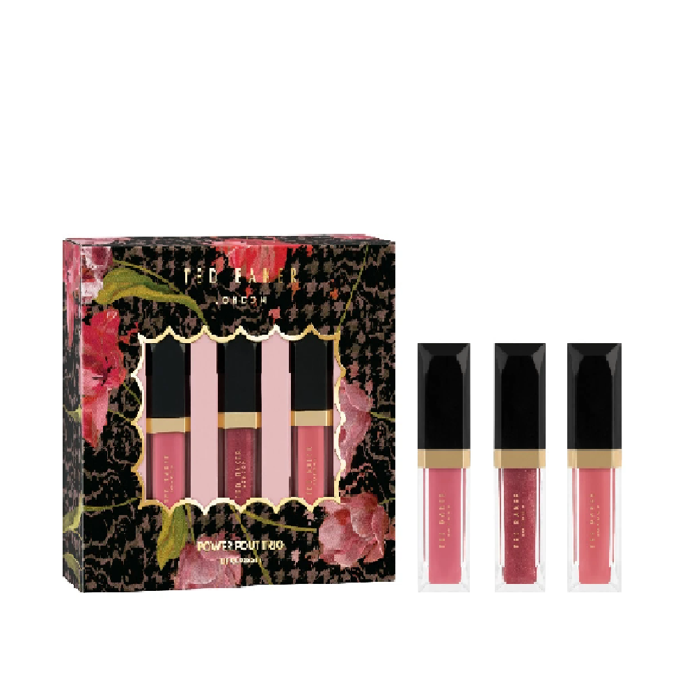 Ted Baker Power Pout Trio Lip Gloss Gift Set (3 x Lip Gloss 4.34ml )