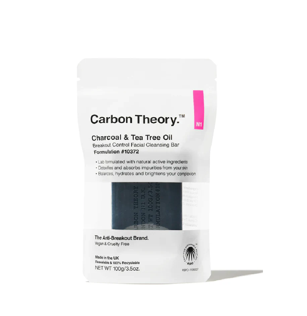 Carbon Theory Charcoal & Tea Tree Oil Facial Cleansing Bar (100g)