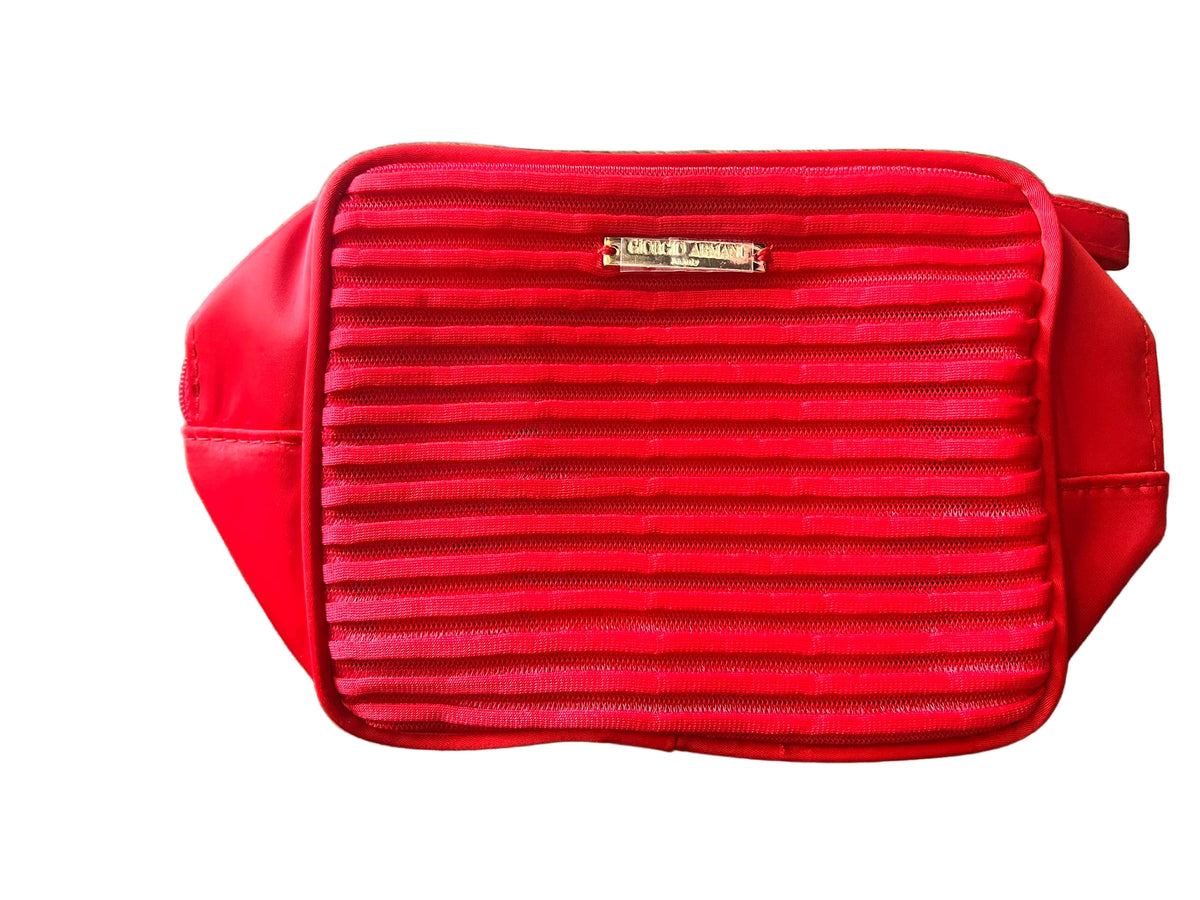 Giorgio Armani Red Make Up Bag Purse (23cm)