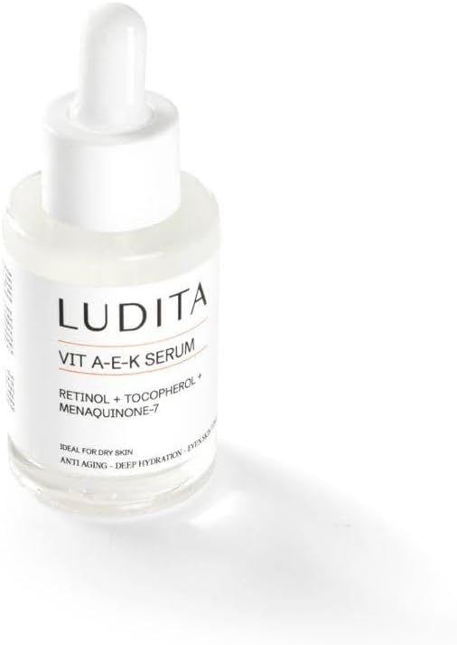 Ludita A-E-K Vitamin Serum, Hydrating and Brightening Vitamin Serum for Face, Skin Brightening Antioxidant for Skin and Anti-Aging Support for Dull and Dry Skin, 30 ml