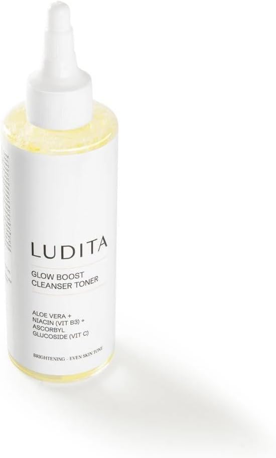 Ludita Glow Boost Toner, Brightening Effect Cleaning Tonic with Niacinamide, Aloe Vera & Vitamin C, Fragrance-Free Toner for Even Tone & Hydration, Gentle Vegan Skincare for All Skin Types, 200 ml