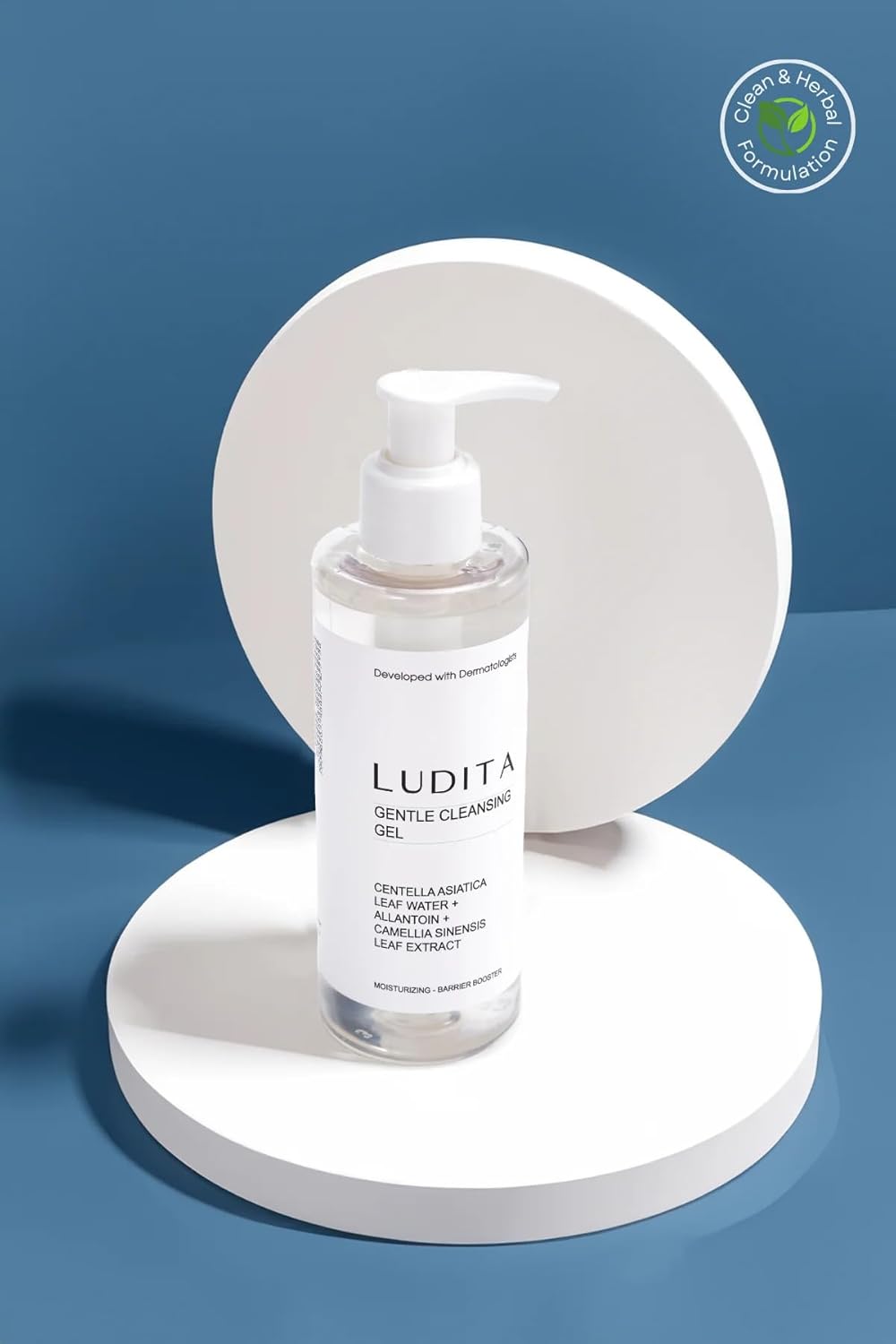 LUDITA Niacinamide Cleansing Gel, Low‑PH Gentle Face Cleanser, Sensitive Skin Face Wash, Botanical Gel Cleanser, Green Tea Face Wash, 200 ml