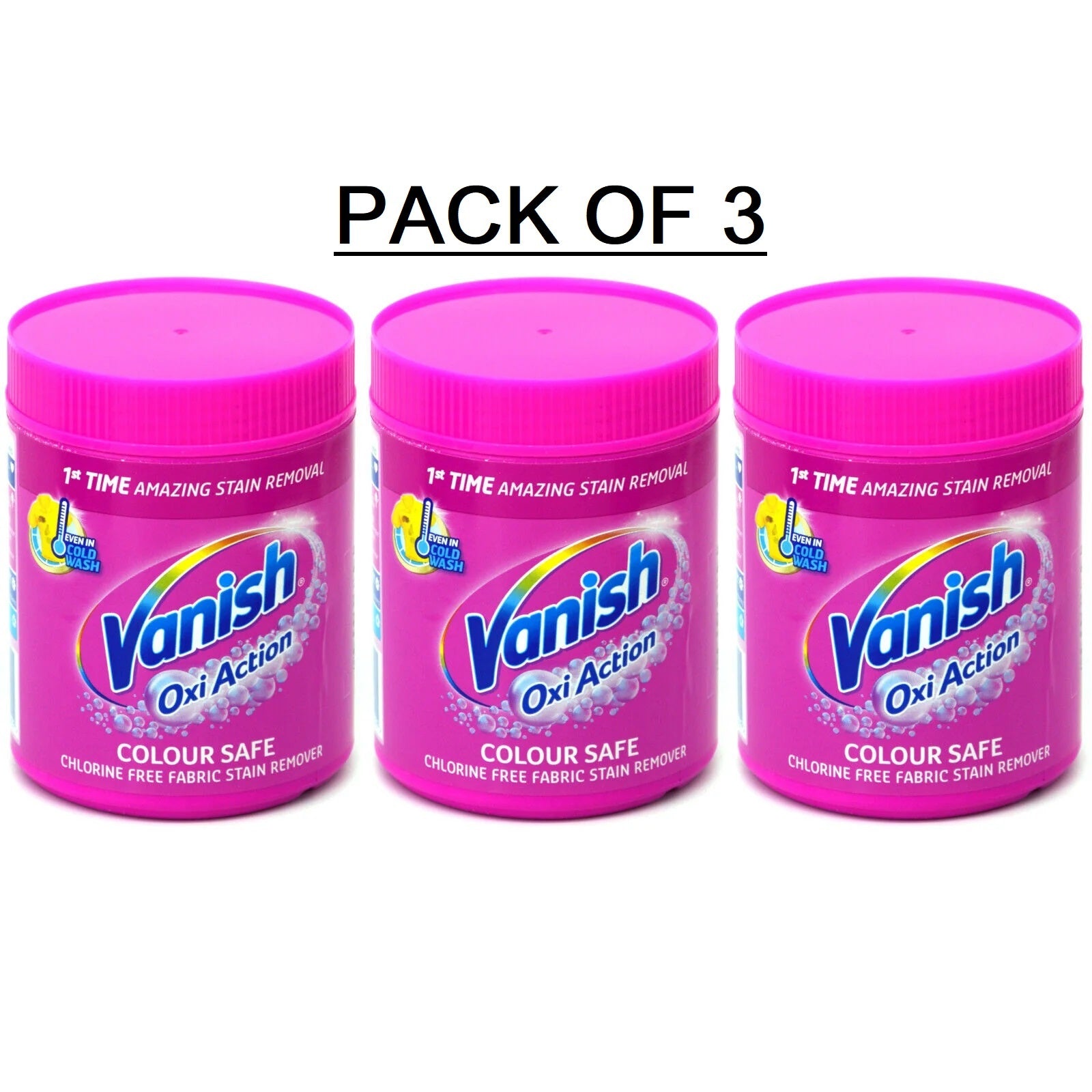 Vanish Oxi Action Colour Safe Fabric Stain Remover 3 Pack (3x470g)