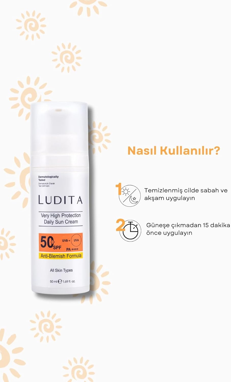 Ludita Centella Water-Fit Sun Serum SPF 50, High Protection Daily Face Sunscreen With Anti-Spot Niacinamide, Water-Based, Hydrating, Non-Greasy Broad-Spectrum Face Sunscreen – 50ml