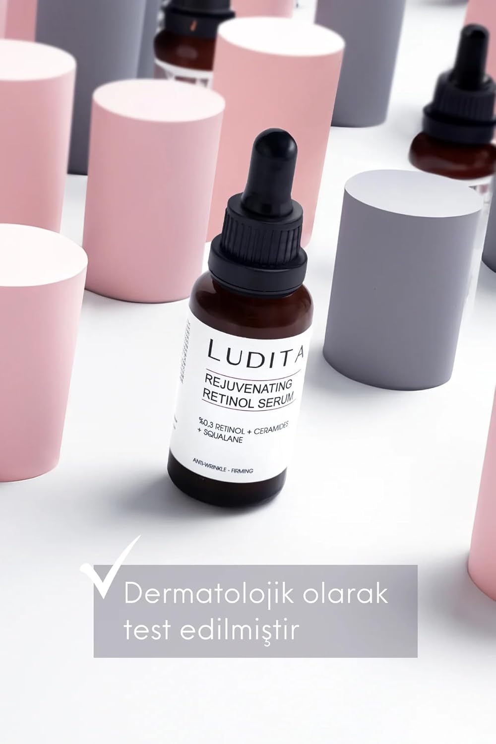 Ludita Retinol Serum with Ceramides, Nighttime Encapsulated Treatment, Anti-Aging Face Serum for Sensitive Skin, Retinol B3 Face Serum, 30 ml