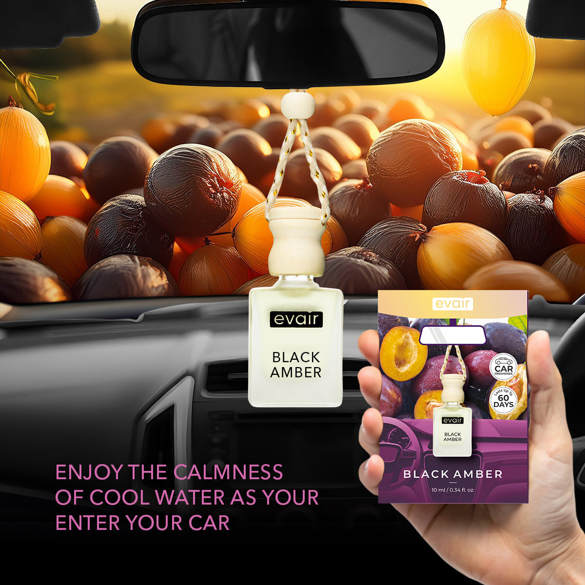 Evair Black Amber Car Freshener (10ml)