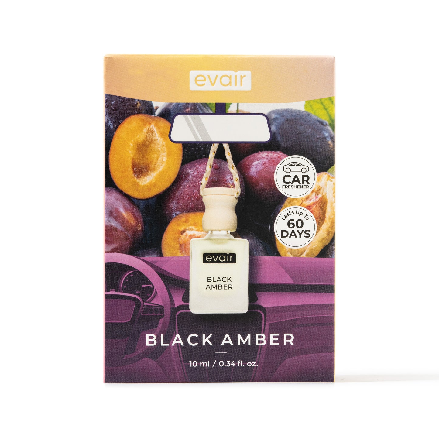 Evair Black Amber Car Freshener (10ml)