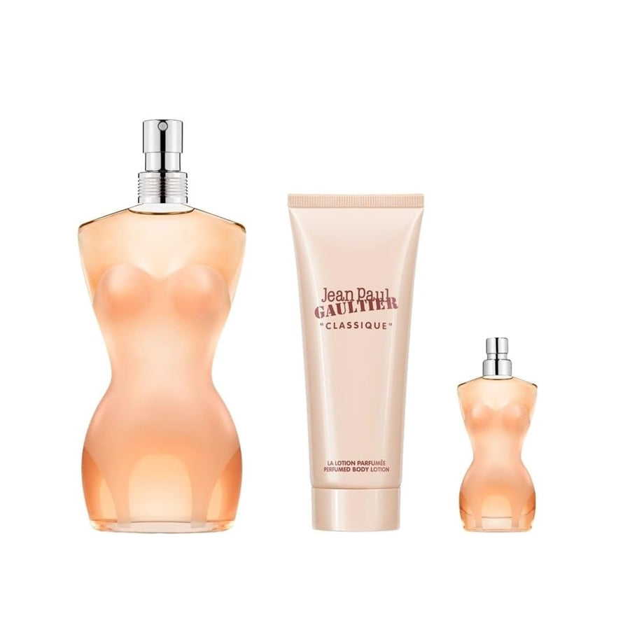 Jean Paul Guiltier Classique Gift Set for Women (100ml Eau De Toilette + 75ml Body Lotion + 6ml Eau De Toilette)