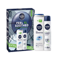 NIVEA MEN Feel Soothed Sensitive XL gift set with 500ml shower gel and 250ml antiperspirant spray