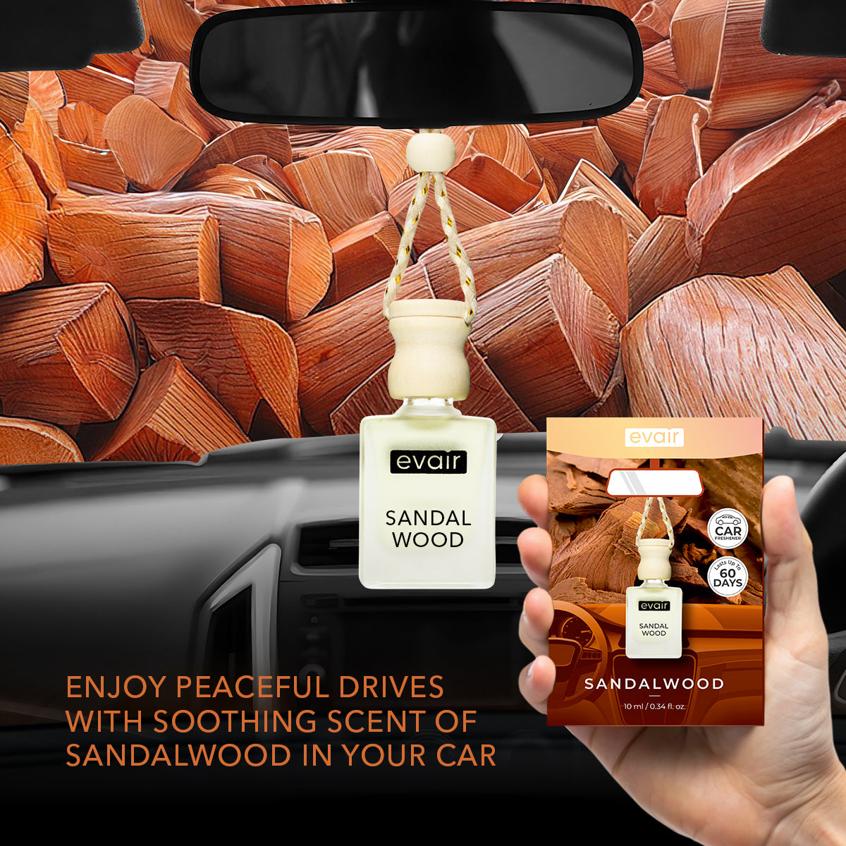 Evair Sandalwood Car Freshener (10ml)