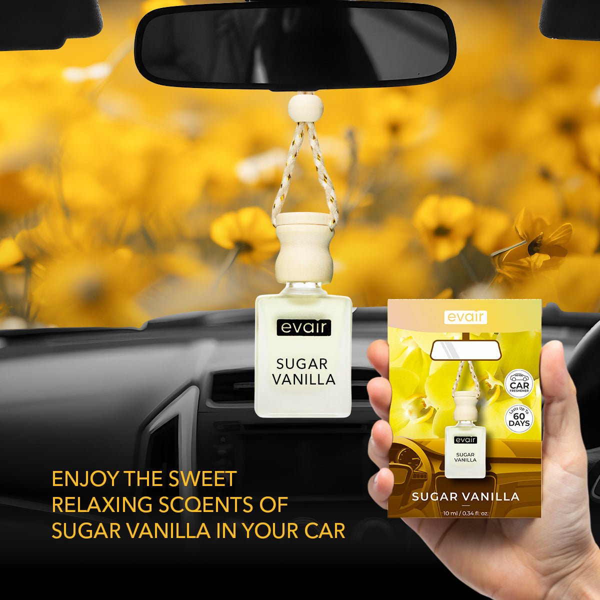 Evair Sugar Vanilla Car Freshener (10ml)