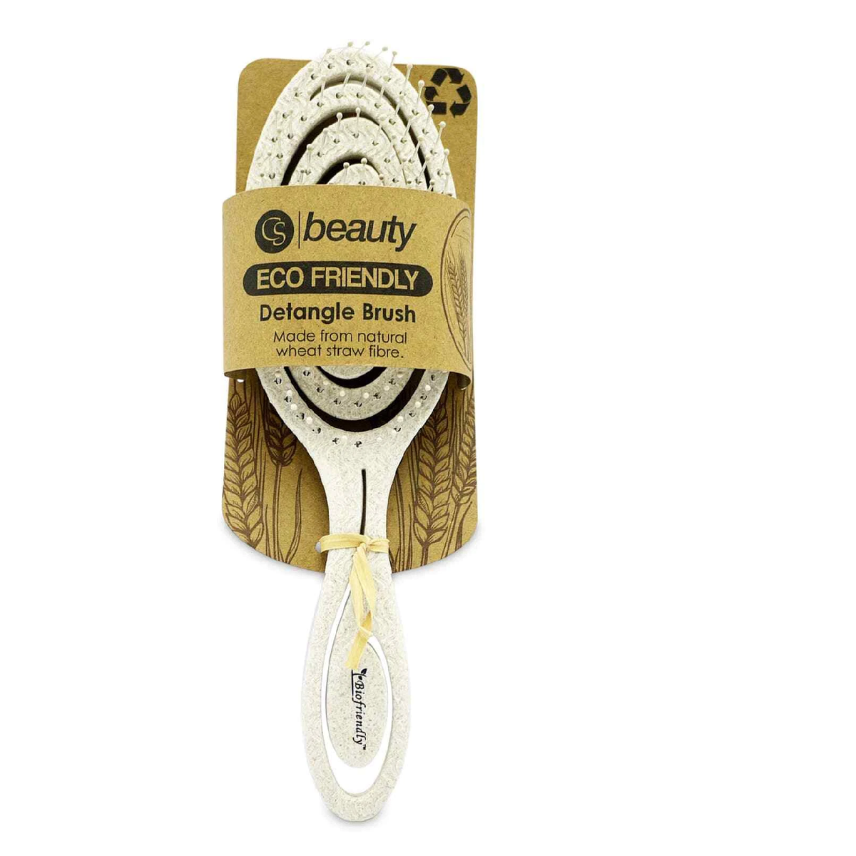 CS Beauty Eco-Friendly Straw Hairbrush in cream packaging