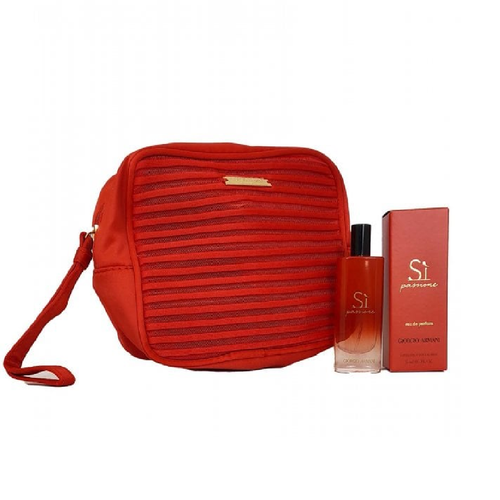Armani Si Passione Eau de Parfum and Red Make up Purse (15ml)