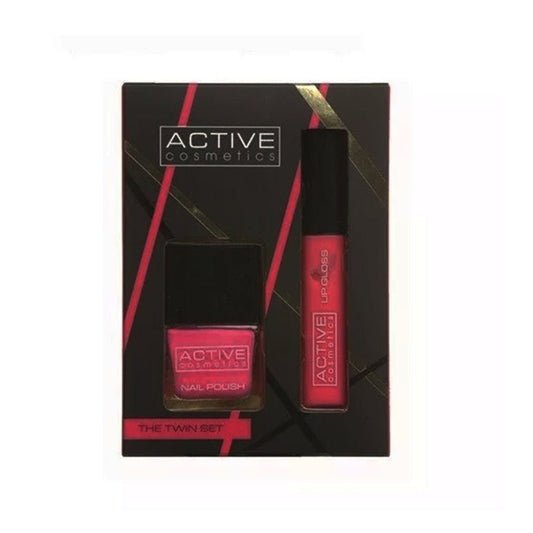 Active Cosmetic Twin set ( Nail Polish + Lip Gloss) -