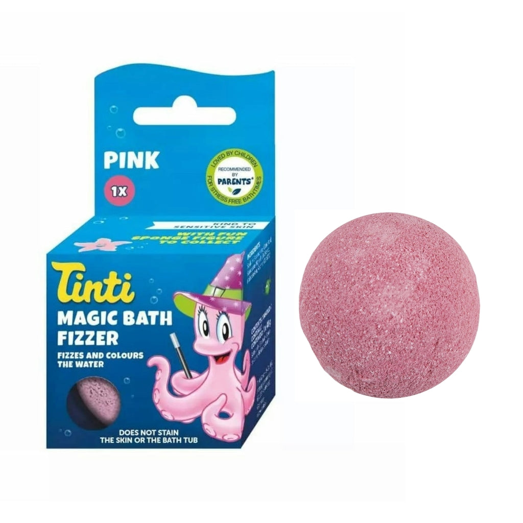 Tinti Magic Bath Fizzer Ball Pink, Fizzes and Colours the Water (40g)