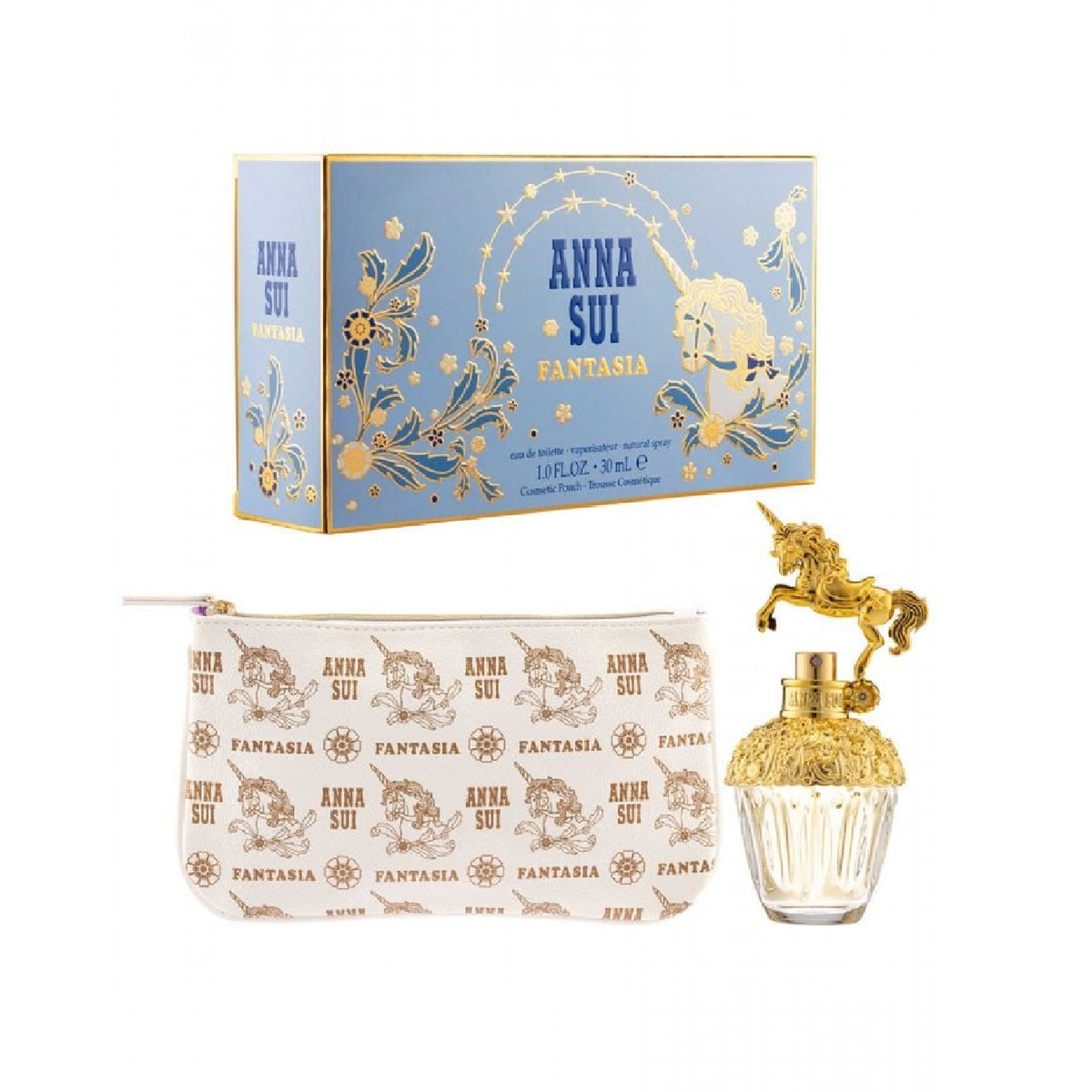 Anna Sui Fantasia Eau De Toilette Spray Gift Set (30ml + Pouch)