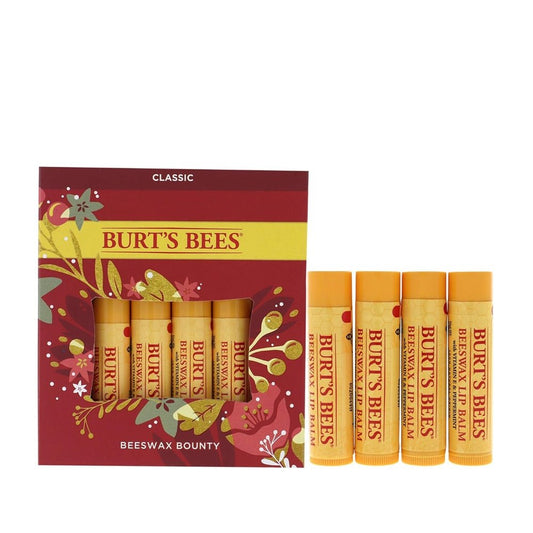 Burts Bees Beeswax Bounty Kit - Classic for Unisex Lip Balm, White (4 x 4.25g) -