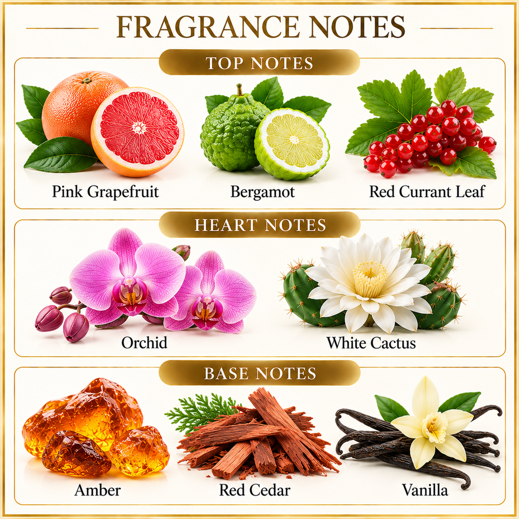 Calvin Klein CK IN2U Her fragrance notes - top, heart and base notes