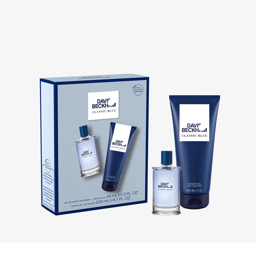 David Beckham Classic Blue Giftset Eau De Toilette + Shower Gel ( Eau De Toilette 40ml +200ml Shower Gel )