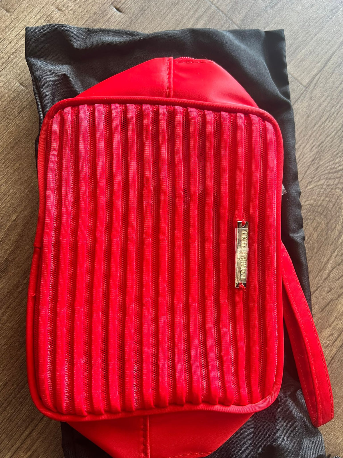 Giorgio Armani Red Make Up Bag Purse (23cm)