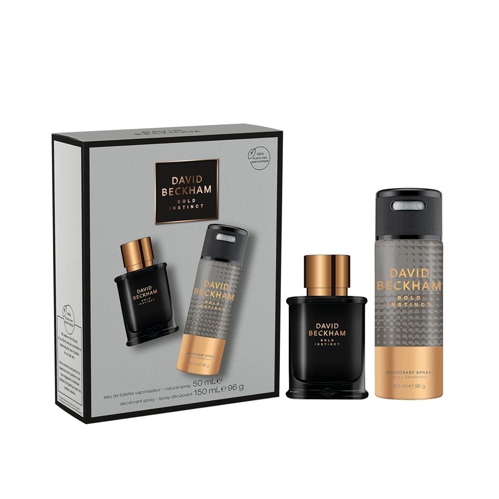 David Beckham Bold Instinct Giftset Eau De Toilette 50ml and Deodorant Body Spray for Men (150ml deodorant + 50ml Eau De Toilette) -