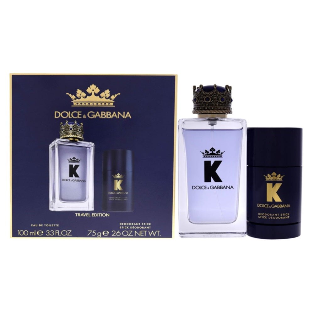 Dolce & Gabbana K Gift Set for Men: Eau De Toilette Spray (100ml) + Deodorant Stick (75g) -