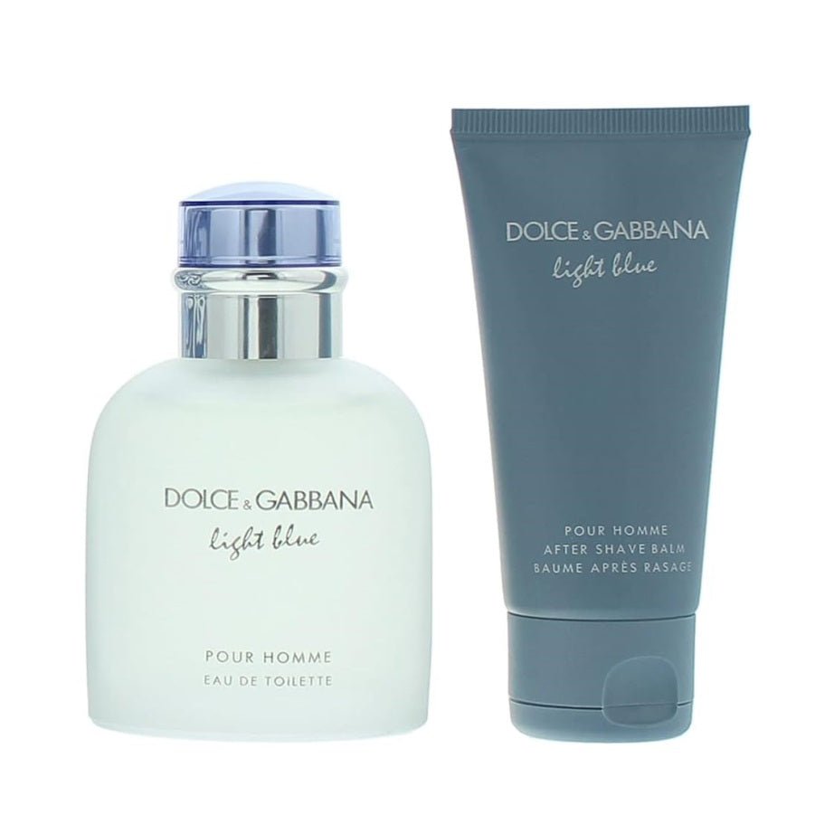Dolce & Gabbana Light Blue Gift Set for Men: Eau De Toilette Spray (75ml) + Aftershave Balm (50ml) -