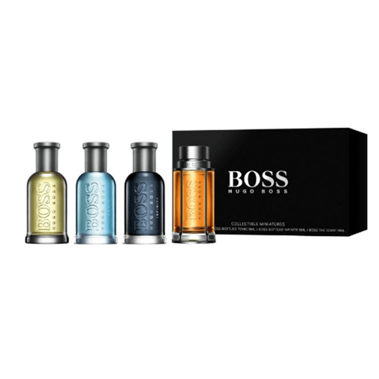 Hugo Boss 4 Piece Miniature 5ml Eau De Toilette Gift Set - Boss Bottled, Infinite, The Scent , Boss Bottled Tonic For Men ( 5ml x 4 ) -