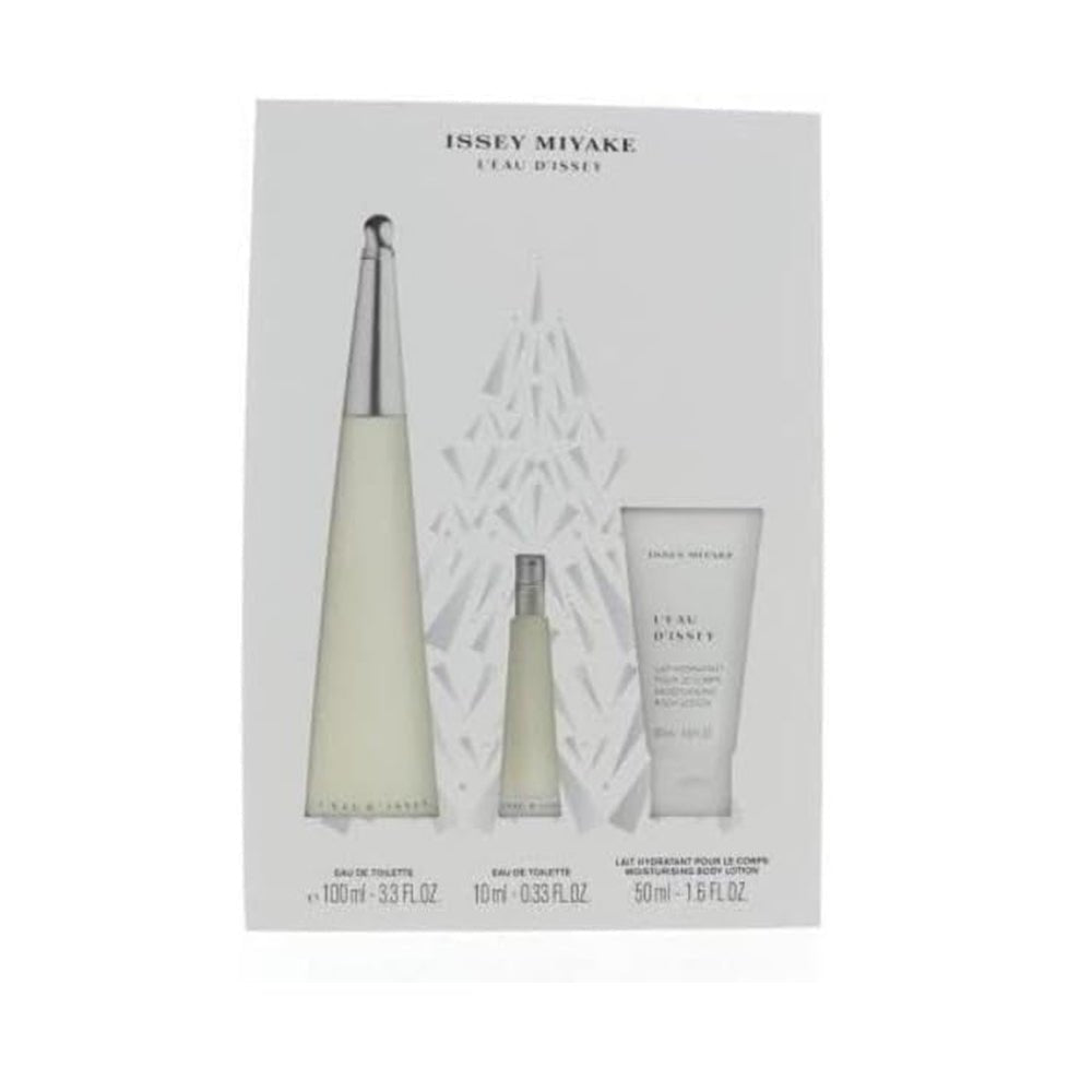 Issey Miyake L'eau D'issey 3 Piece GiftSet for Her ( Eau De Toilette 100ml + Body Lotion 50ml + 10ml Eau De Toilette ) -