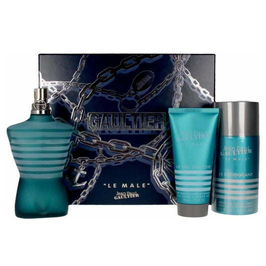 Jean Paul Gaultier Le Male Gift Set: Eau De Toilette Spray (75ml) + Shower Gel (75ml) + Deodorant Spray (150ml) -