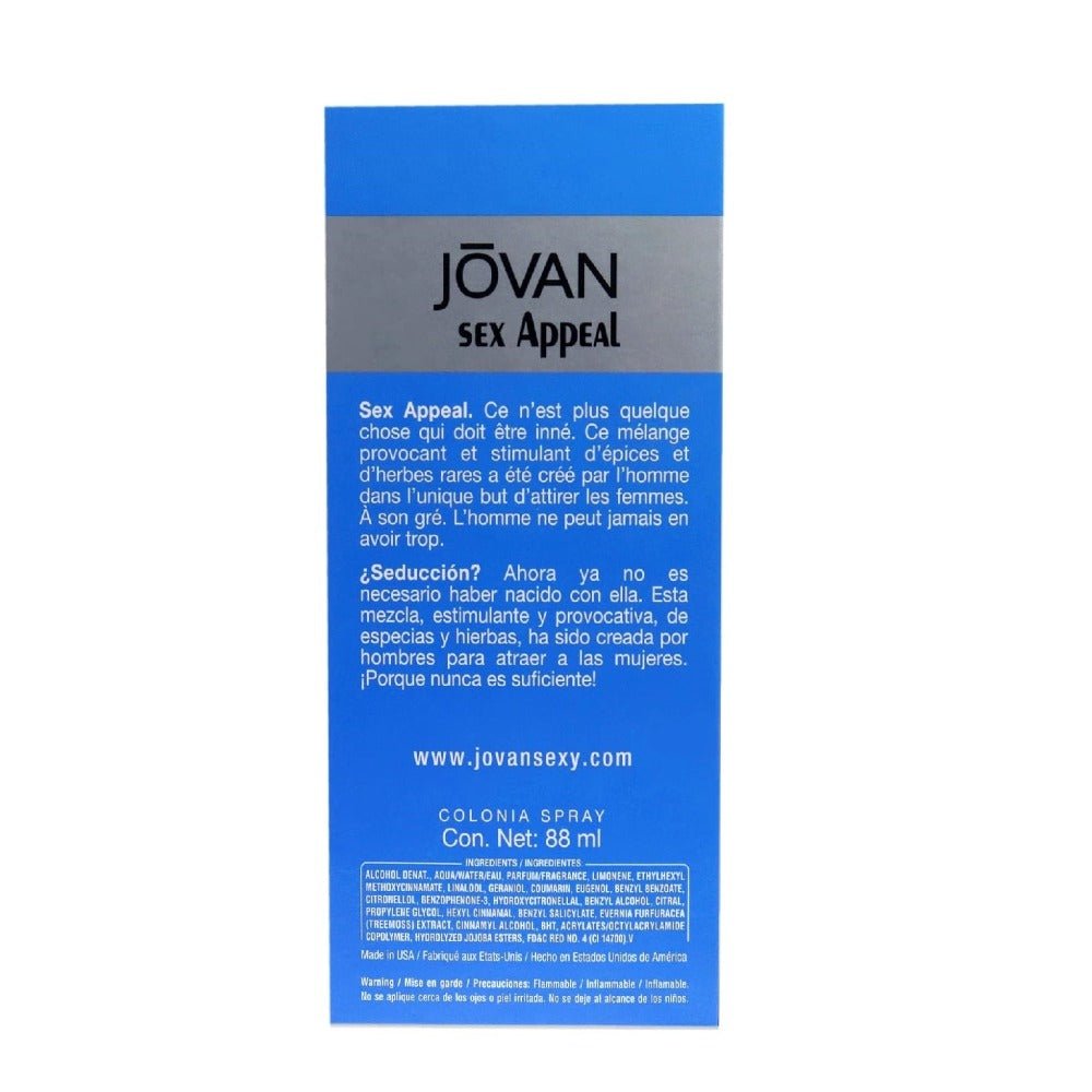 Jovan Sex Appeal Cologne Spray For Men (88ml) -