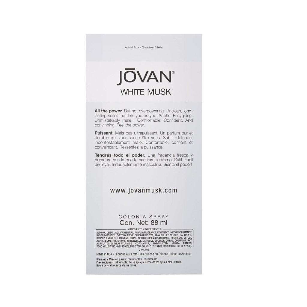 Jovan White Musk Cologne Spray For Men (88ml) -