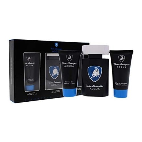 Tonino Lamborghini Acqua 3 Piece Gift Set: Eau De Toilette For Men (125ml) - Shower Gel For Men (100ml) - Aftershave Balm For Men (100ml) -