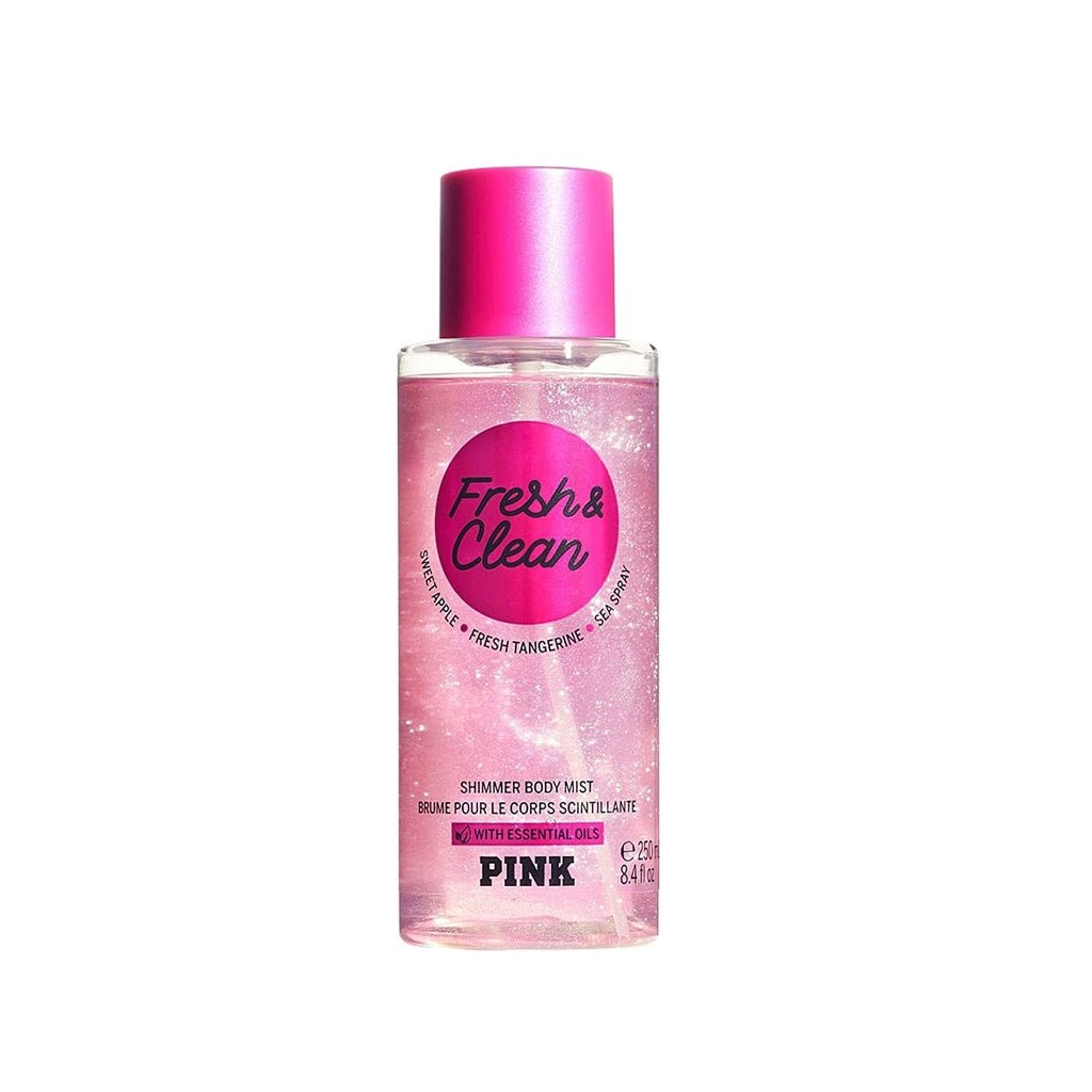Victoria Secret PINK New! FRESH & CLEAN Shimmer Body Mist with Essential Oils (250ml) -
